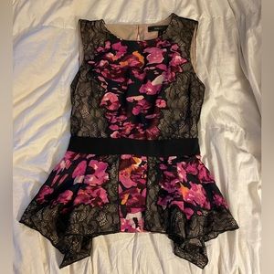 BCBGMaxAzria Peplum Blouse NWOT XXS